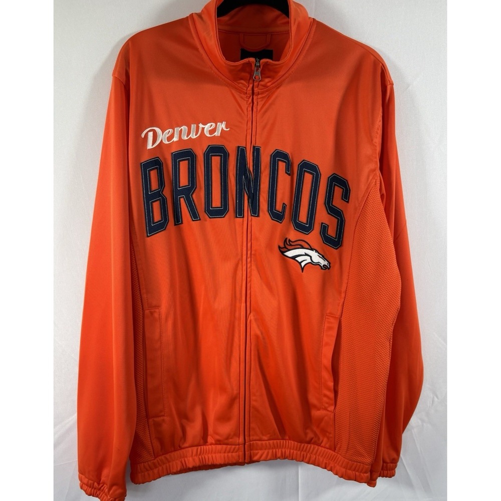 NFL apparel full zip sweatshirt jacket size M denver broncos sewn-on letters